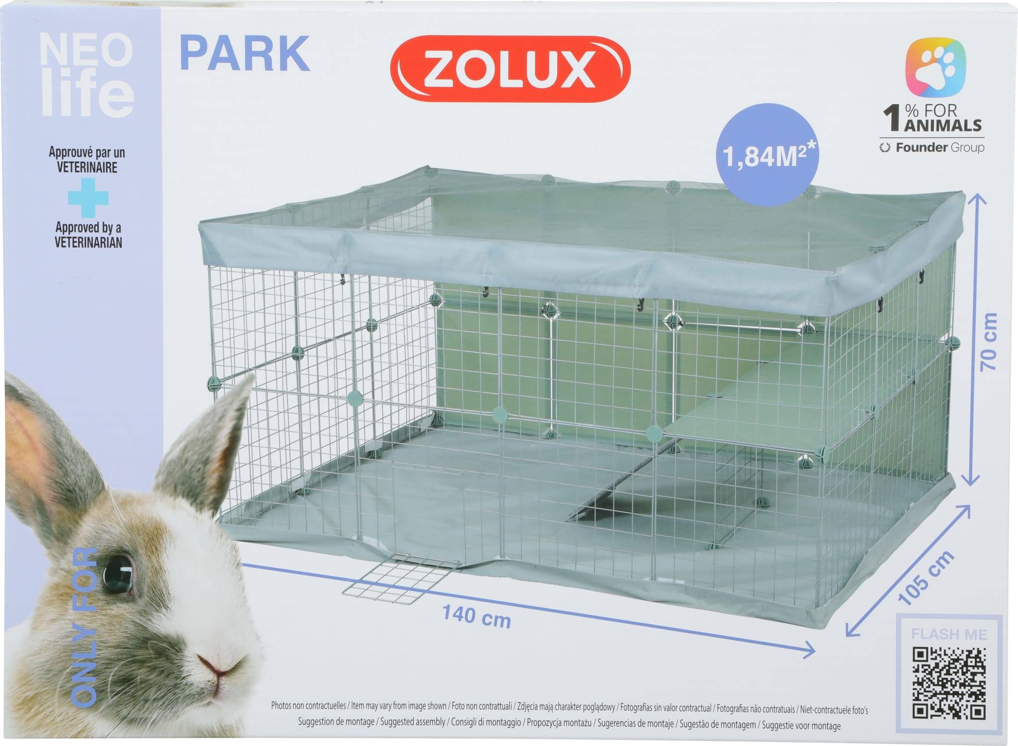 Zolux - Neopark lapin neolife 140x105x70