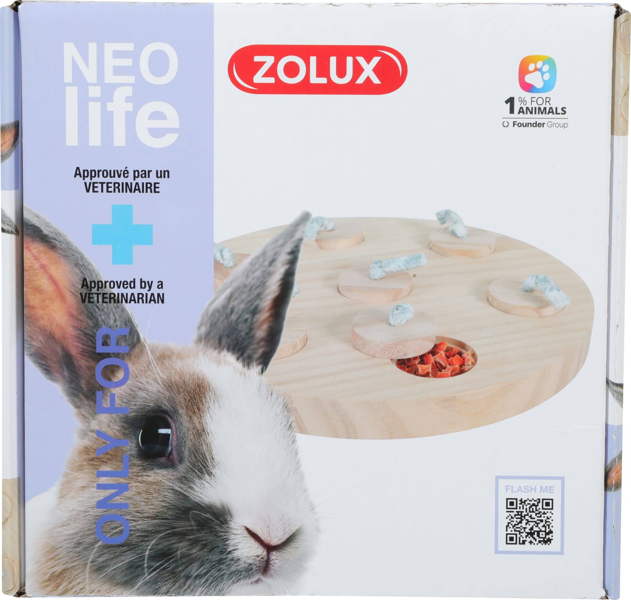 Zolux - Plateau a friandises en bois lapin neolife