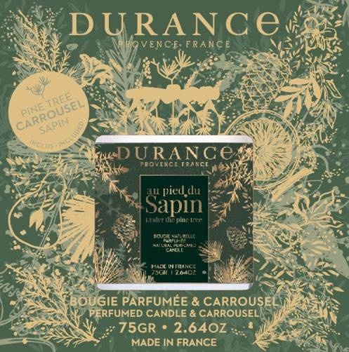 Durance - Coffret bougie 75 gr + Carrousel Au pied du sapin