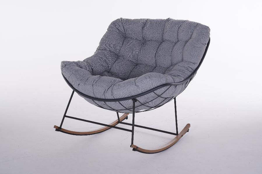 Ecloz - Chaise à bascule de jardin acier gris effet bois Ethan ECLOZ