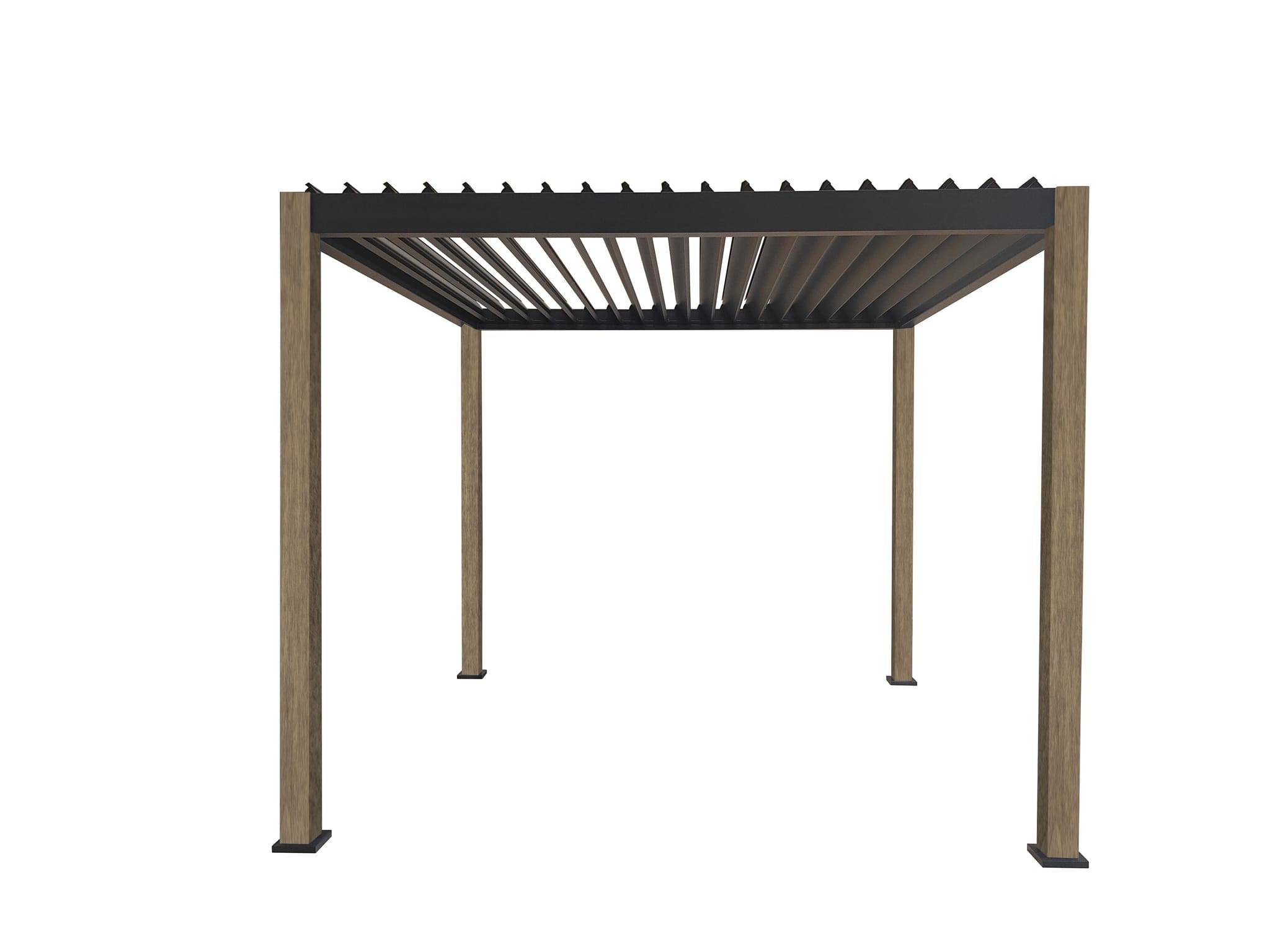 Ecloz - Pergola bioclimatique 3x3m aluminium effet bois Elisio ECLOZ - Image 2