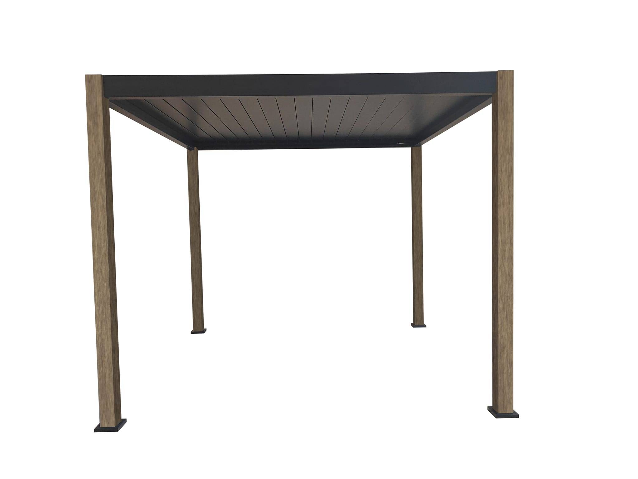 Ecloz - Pergola bioclimatique 3x3m aluminium effet bois Elisio ECLOZ - Image 3