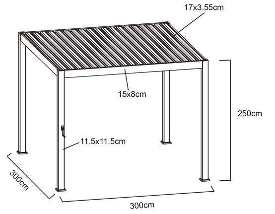 Ecloz - Pergola bioclimatique 3x3m aluminium effet bois Elisio ECLOZ - Image 4