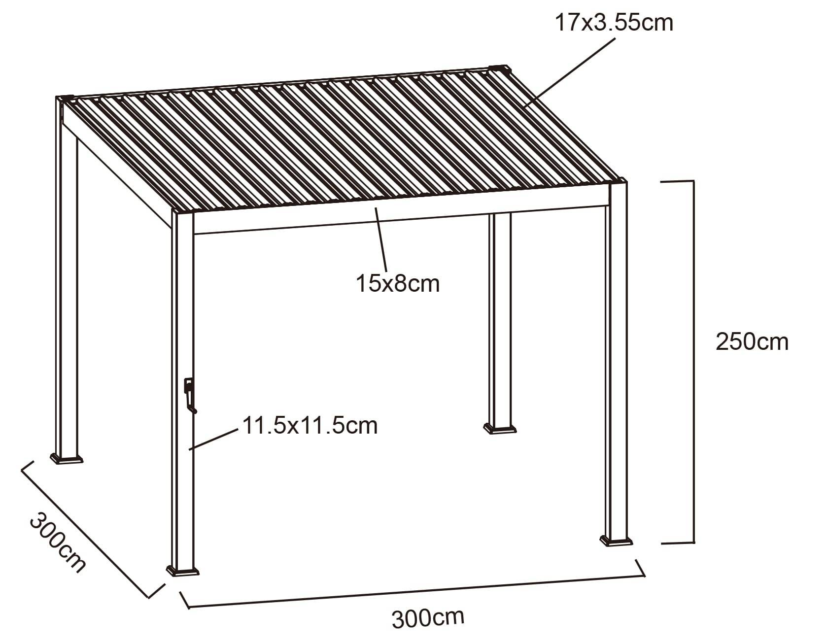 Ecloz - Pergola bioclimatique 3x3m aluminium effet bois Elisio ECLOZ - Image 4