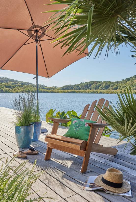 Ecloz - Parasol droit inclinable rond taupe Ø3m 210g/m² Evan ECLOZ - Image 3