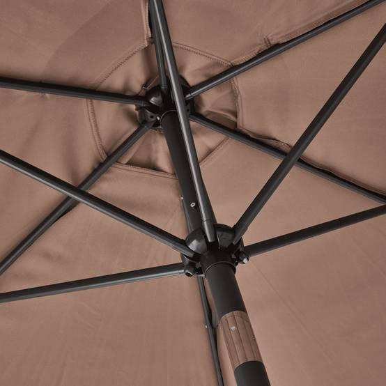Ecloz - Parasol droit inclinable rond taupe Ø3m 210g/m² Evan ECLOZ - Image 4