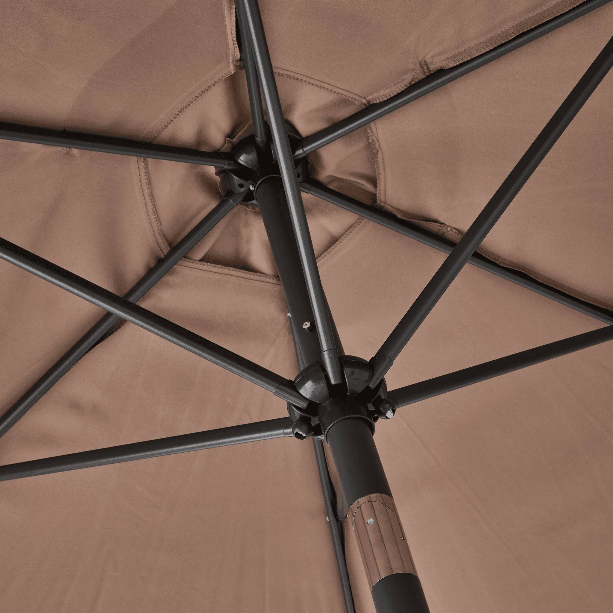Ecloz - Parasol droit inclinable rond taupe Ø3m 210g/m² Evan ECLOZ - Imagen 4