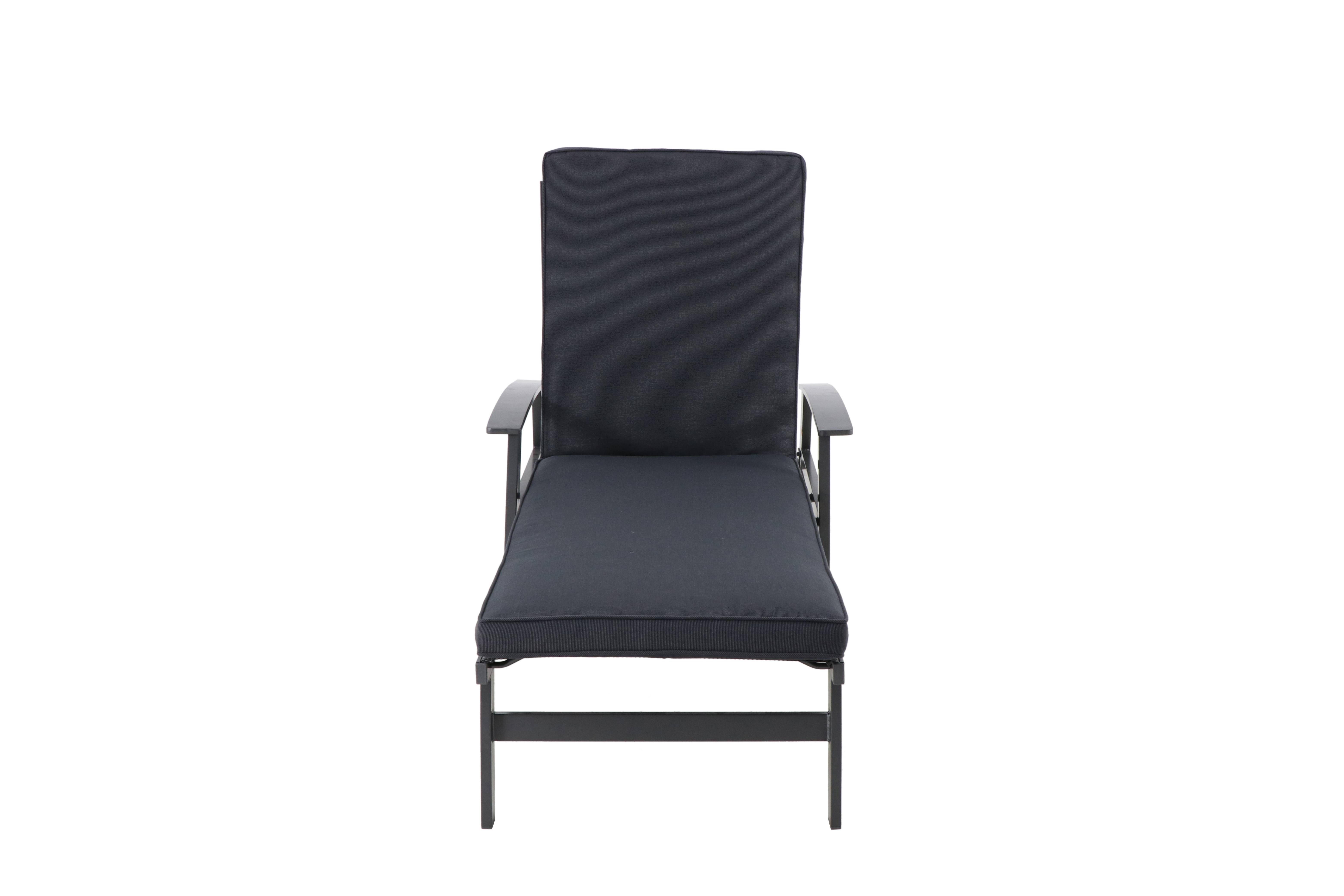 Ecloz - Bain de soleil à roulettes et dossier réglable alu avec accoudoir effet bois gris Epsilon - ECLOZ - Imagen 2