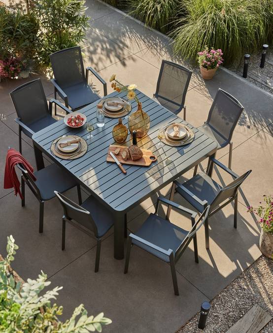 Ecloz - Fauteuil de jardin alu textilène anthracite Edon ECLOZ - Image 4