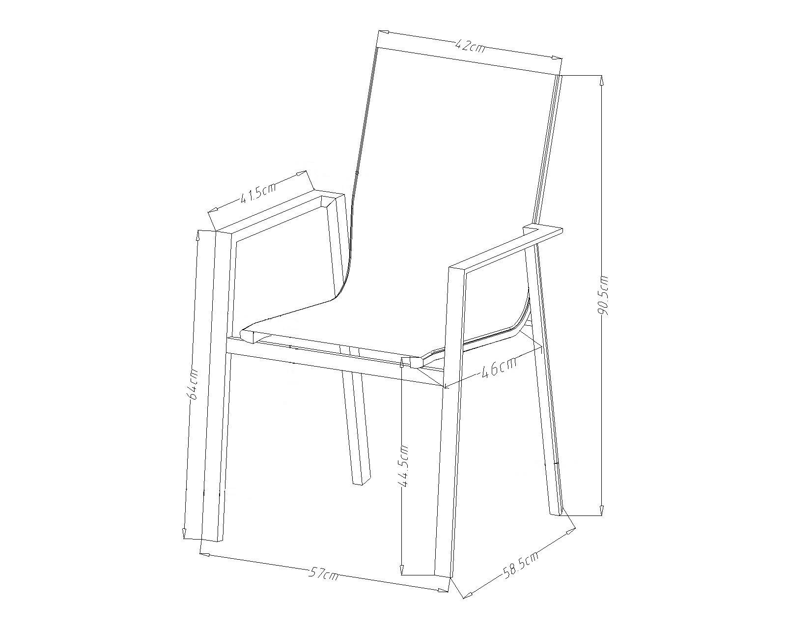 Ecloz - Fauteuil de jardin alu textilène anthracite Edon ECLOZ - Image 5
