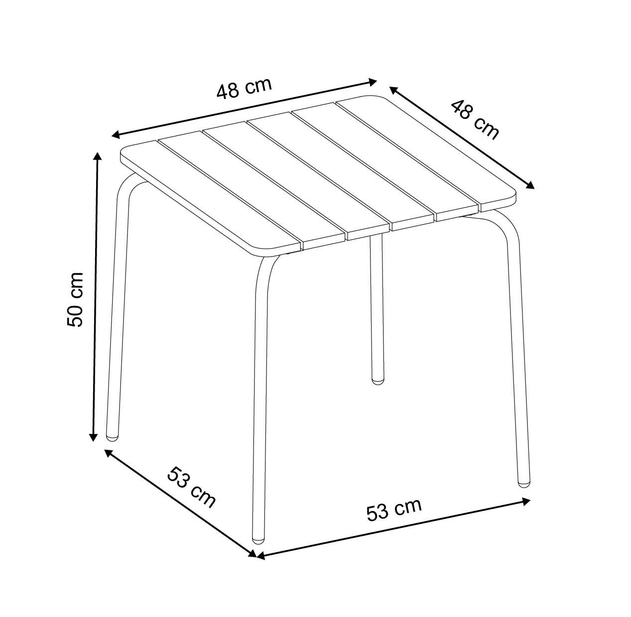 Ecloz - Table basse de jardin carrée acier bois vert Elion ECLOZ - Imagen 4