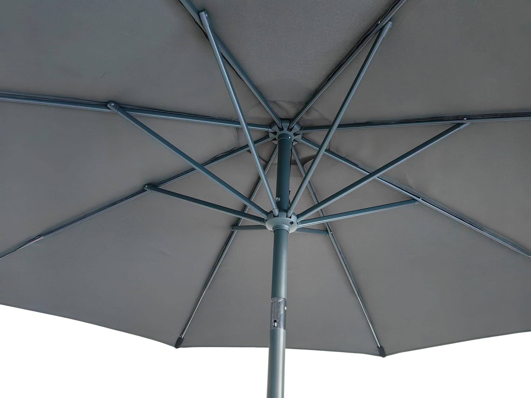 Ecloz - Parasol droit inclinable rond gris Ø3m 210g/m² Autobow ECLOZ - Imagen 3