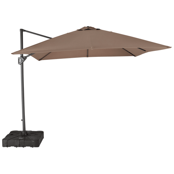 Ecloz - Parasol déporté inclinable carré taupe 3x3m 250g/m² Eloi - ECLOZ - Image 1