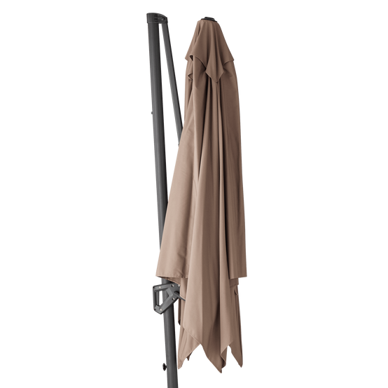 Ecloz - Parasol déporté inclinable carré taupe 3x3m 250g/m² Eloi - ECLOZ - Image 3
