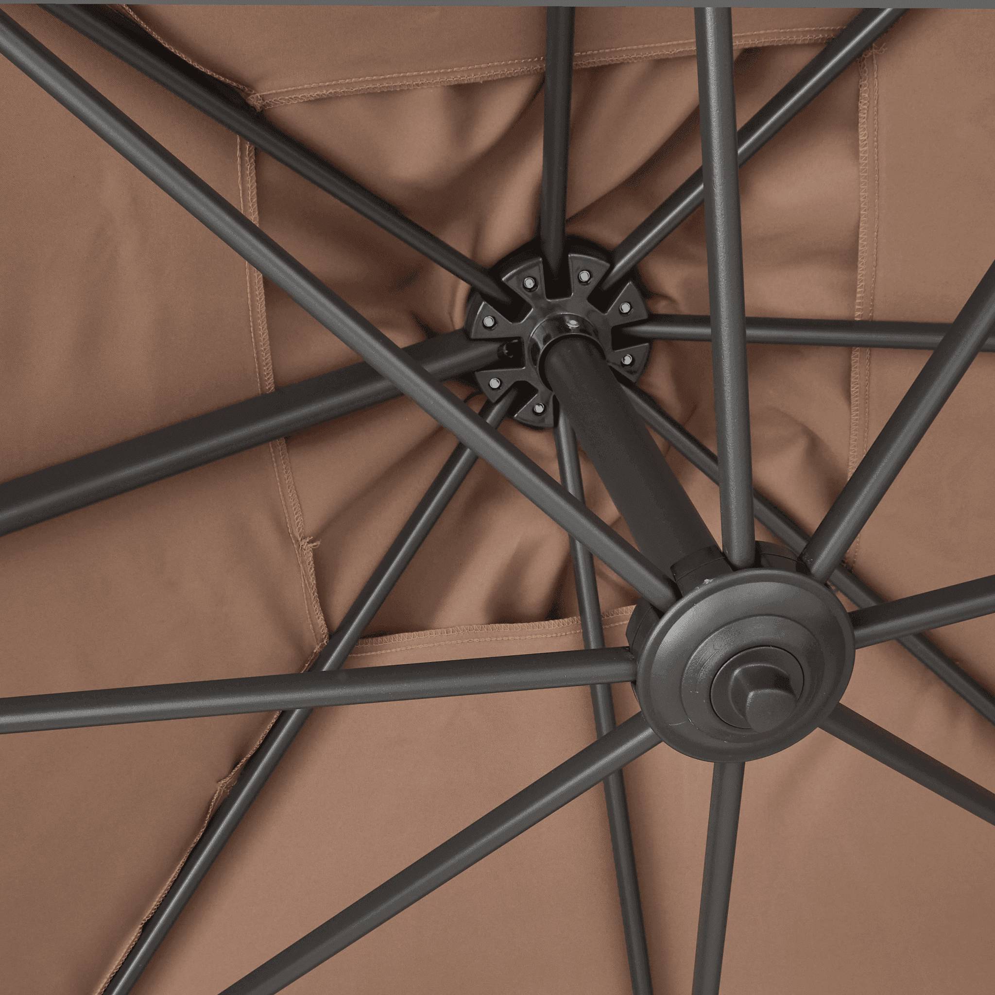 Ecloz - Parasol déporté inclinable carré taupe 3x3m 250g/m² Eloi - ECLOZ - Image 4