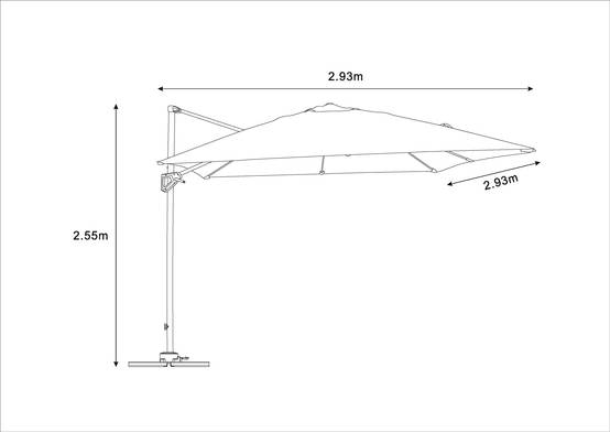 Ecloz - Parasol déporté inclinable carré taupe 3x3m 250g/m² Eloi - ECLOZ - Image 6