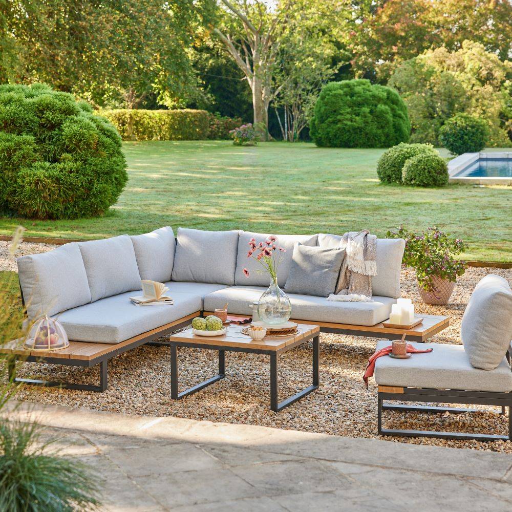 Ecloz - Salon de jardin aluminium anthracite 6 personnes Engy ECLOZ - Imagen 1