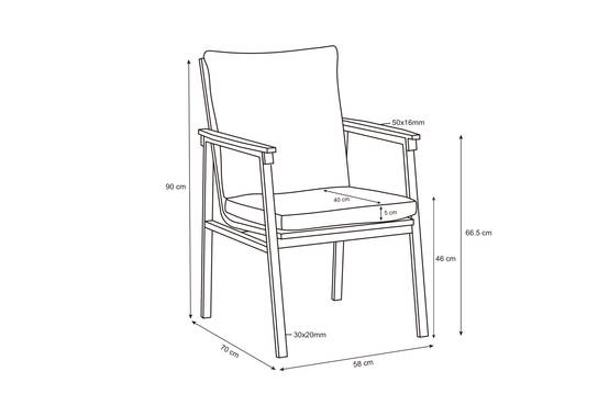 Ecloz - Fauteuil de jardin alu corde blanc Electra ECLOZ - Image 6