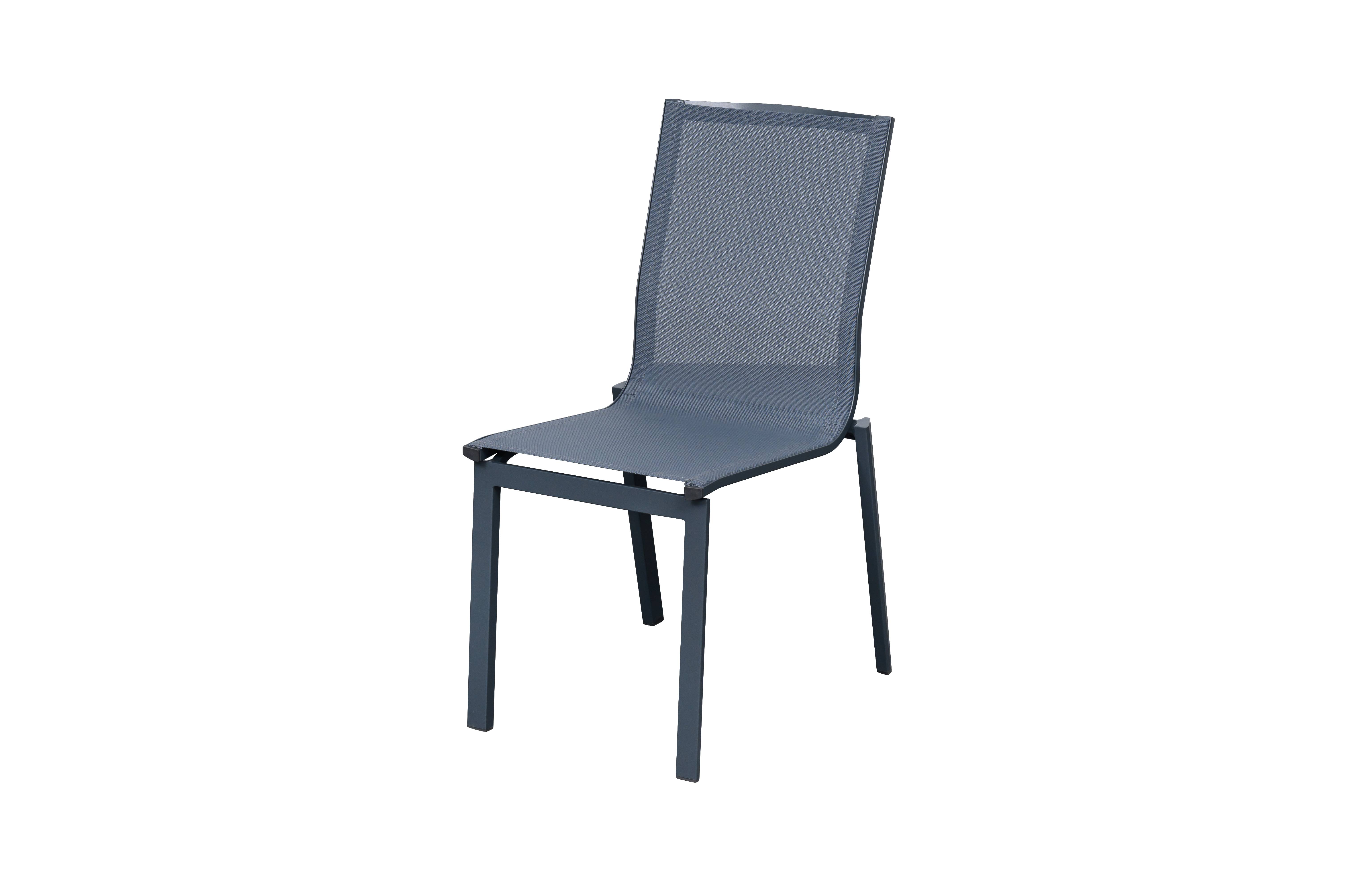 Ecloz - Chaise de jardin alu textilène anthracite Edon ECLOZ
