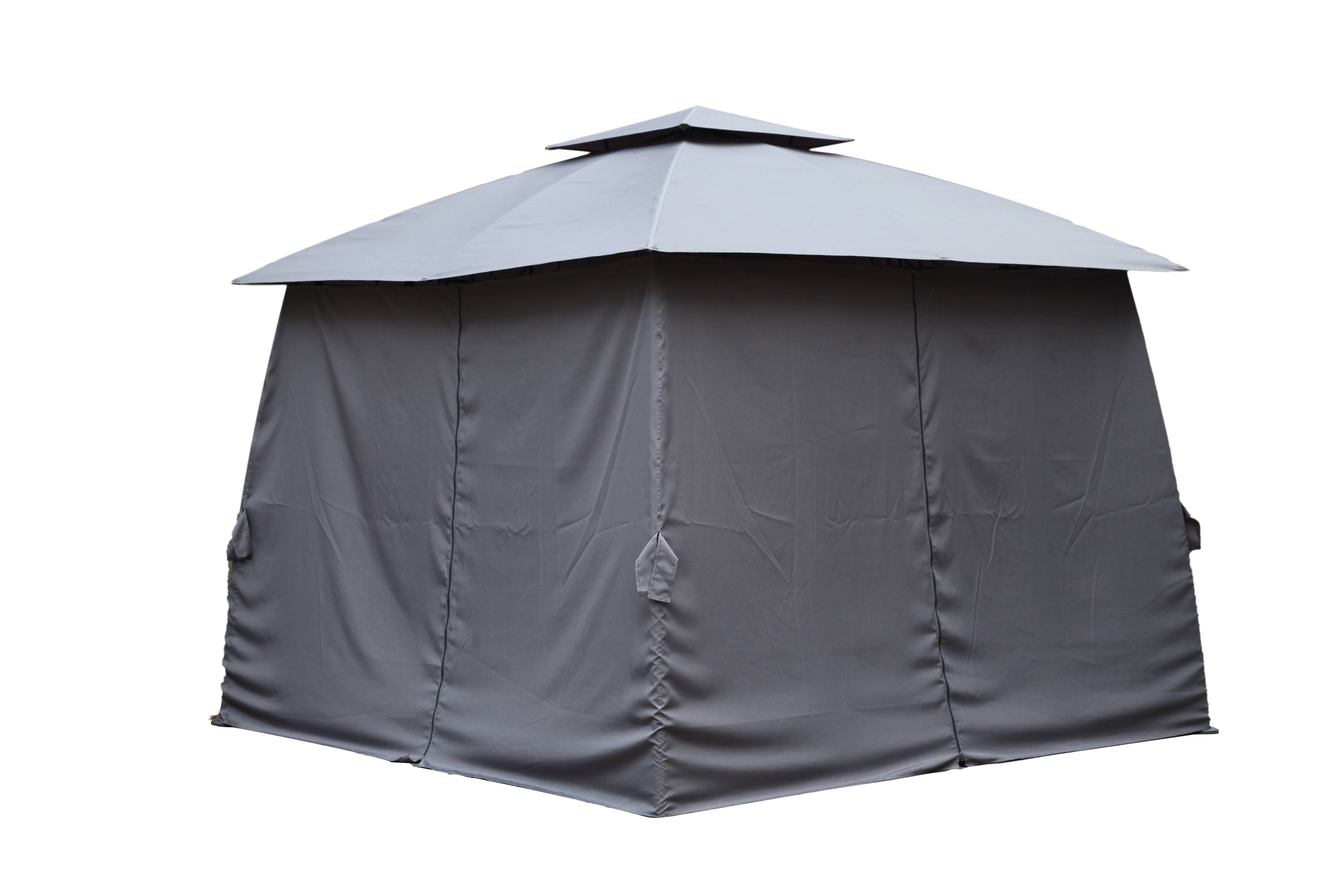 Ecloz - Tonnelle 3x3m avec rideaux acier polyester anthracite ECLOZ - Image 3