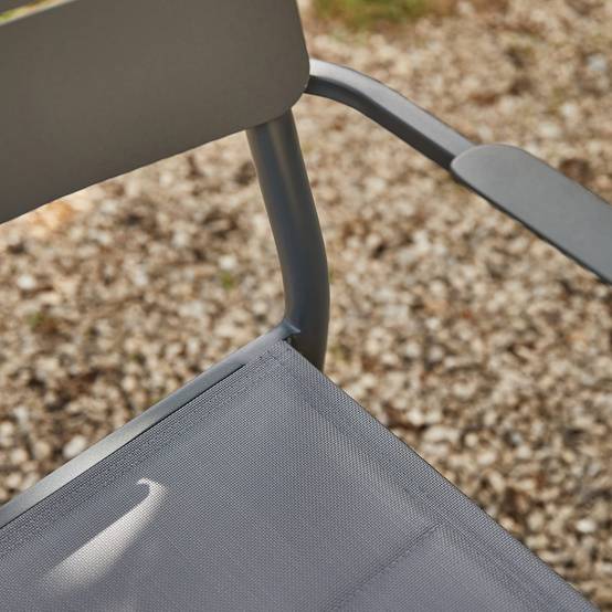 Ecloz - Fauteuil de jardin alu textilène Anthracite Evin ECLOZ - Image 3