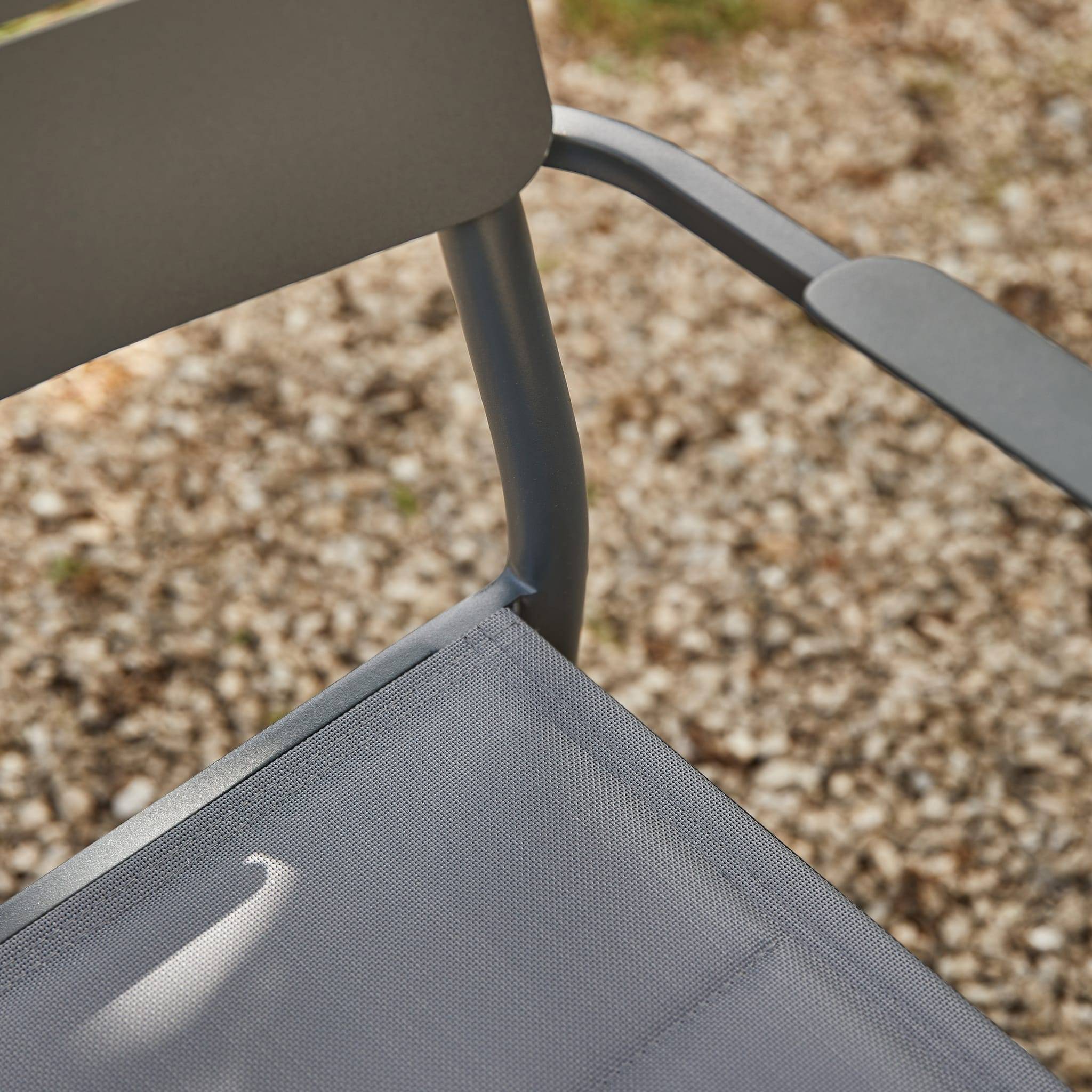 Ecloz - Fauteuil de jardin alu textilène Anthracite Evin ECLOZ - Imagen 3