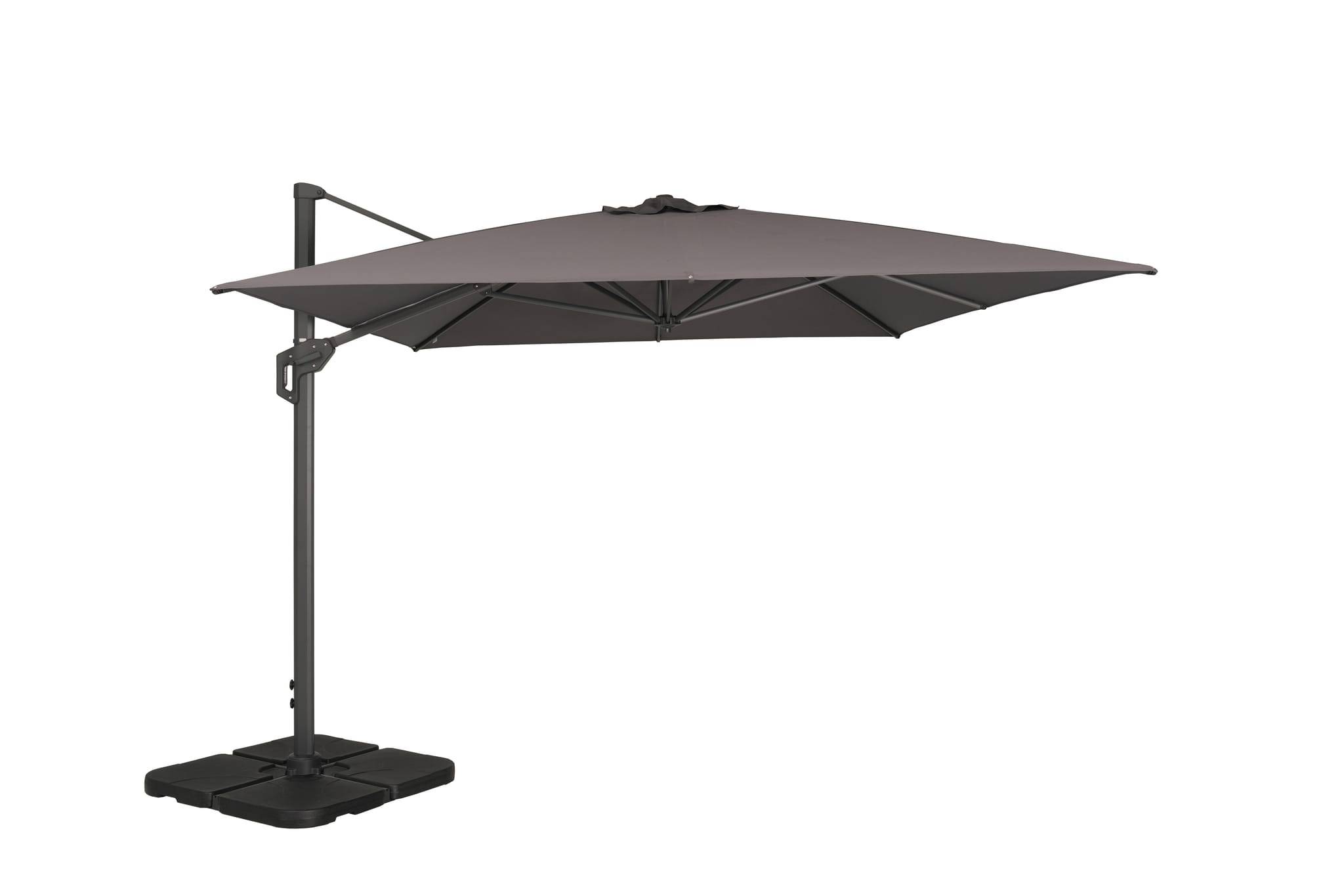 Ecloz - Parasol déport inclinable rectangle gris 3x4m 210g/m² Ezio ECLOZ