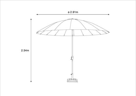 Ecloz - Parasol droit pagode inclinable rond bleu Ø3m 210g/m² Elyes ECLOZ - Image 2