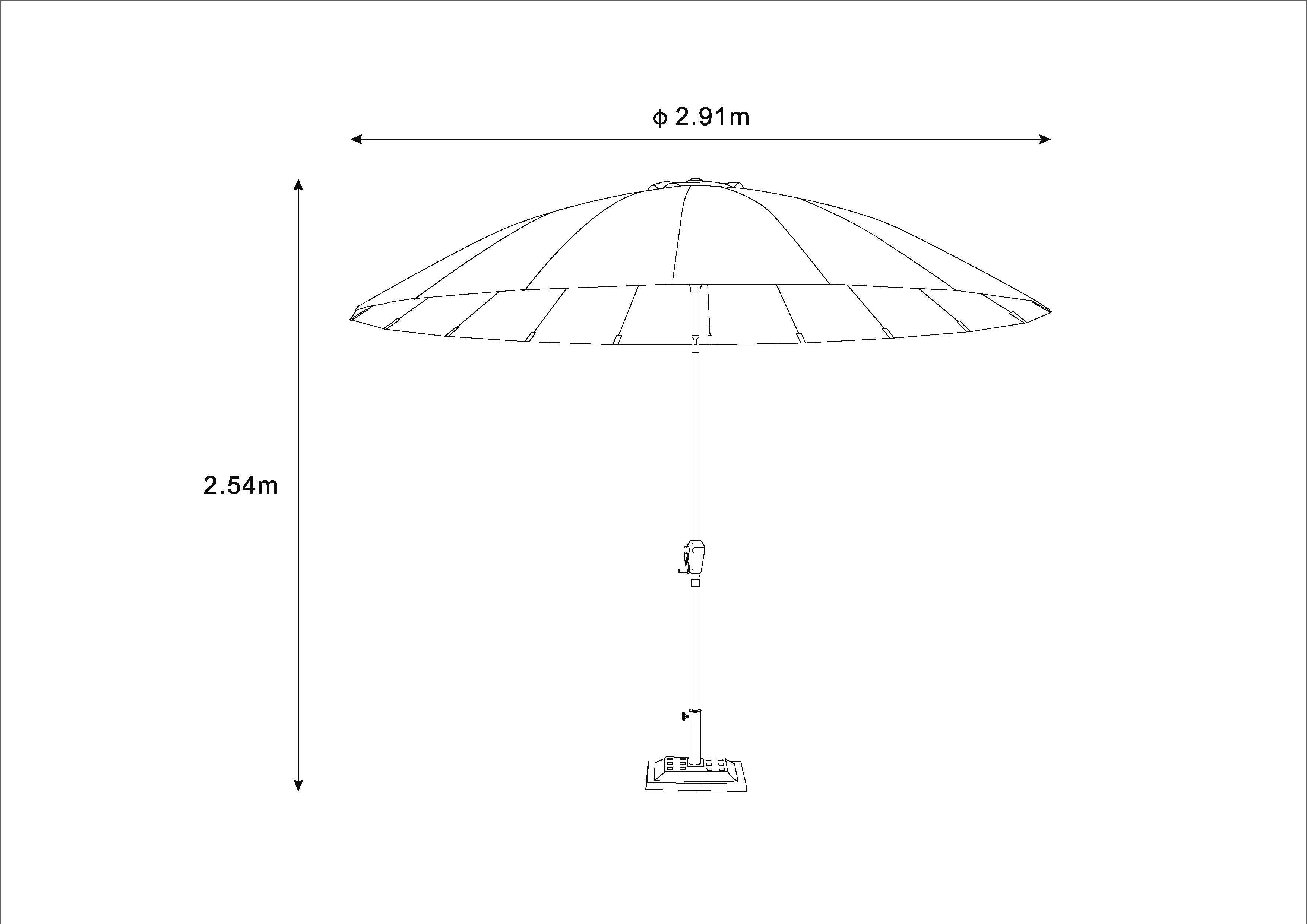 Ecloz - Parasol droit pagode inclinable rond bleu Ø3m 210g/m² Elyes ECLOZ - Imagen 2