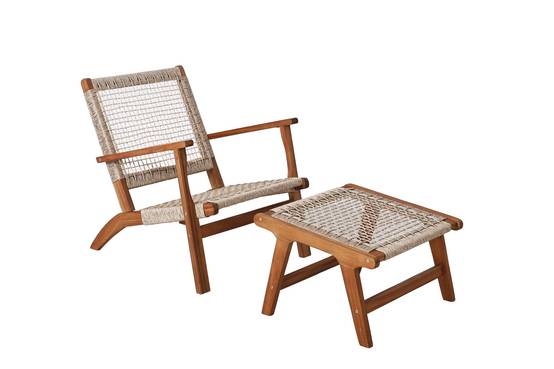 Ecloz - Fauteuil de jardin acacia repose-pieds Esteban ECLOZ - Image 1