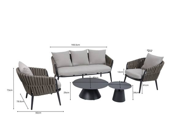 Ecloz - Salon de jardin aluminium gris 5 personnes Elisabeth ECLOZ - Image 6