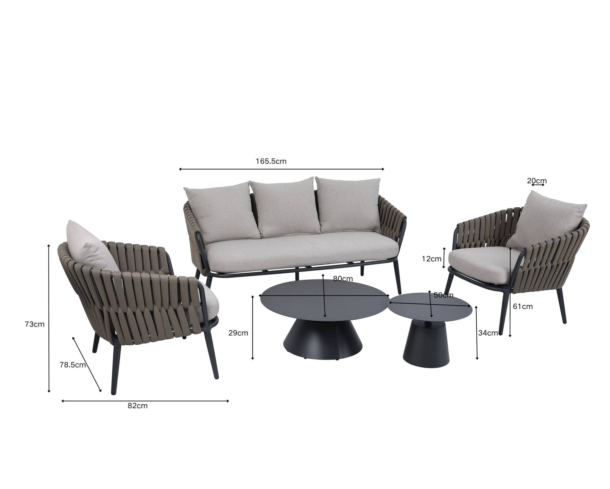 Ecloz - Salon de jardin aluminium gris 5 personnes Elisabeth ECLOZ - Imagen 6