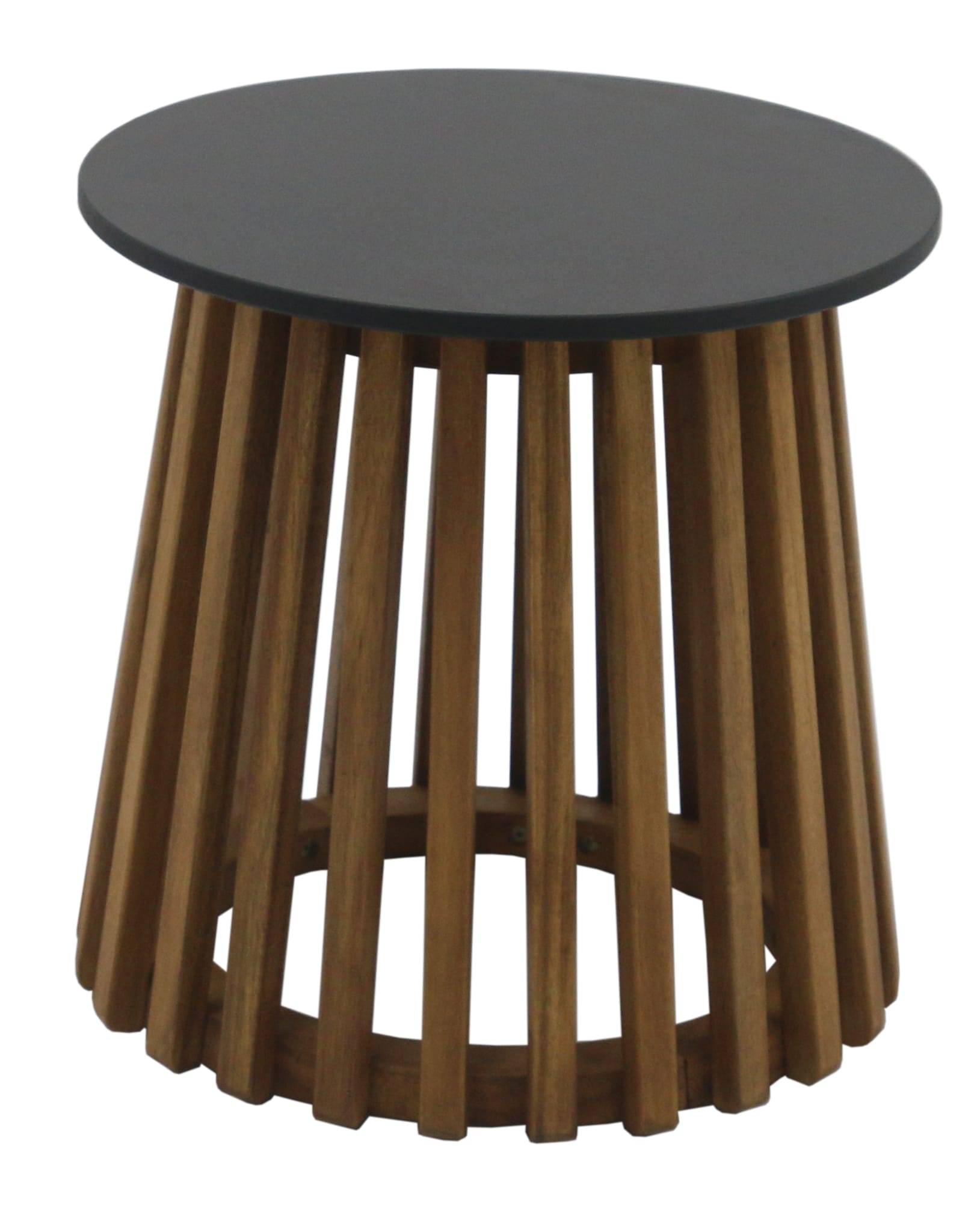 Ecloz - Table d'apoint d'extérieur acier résine noir Elsa ECLOZ