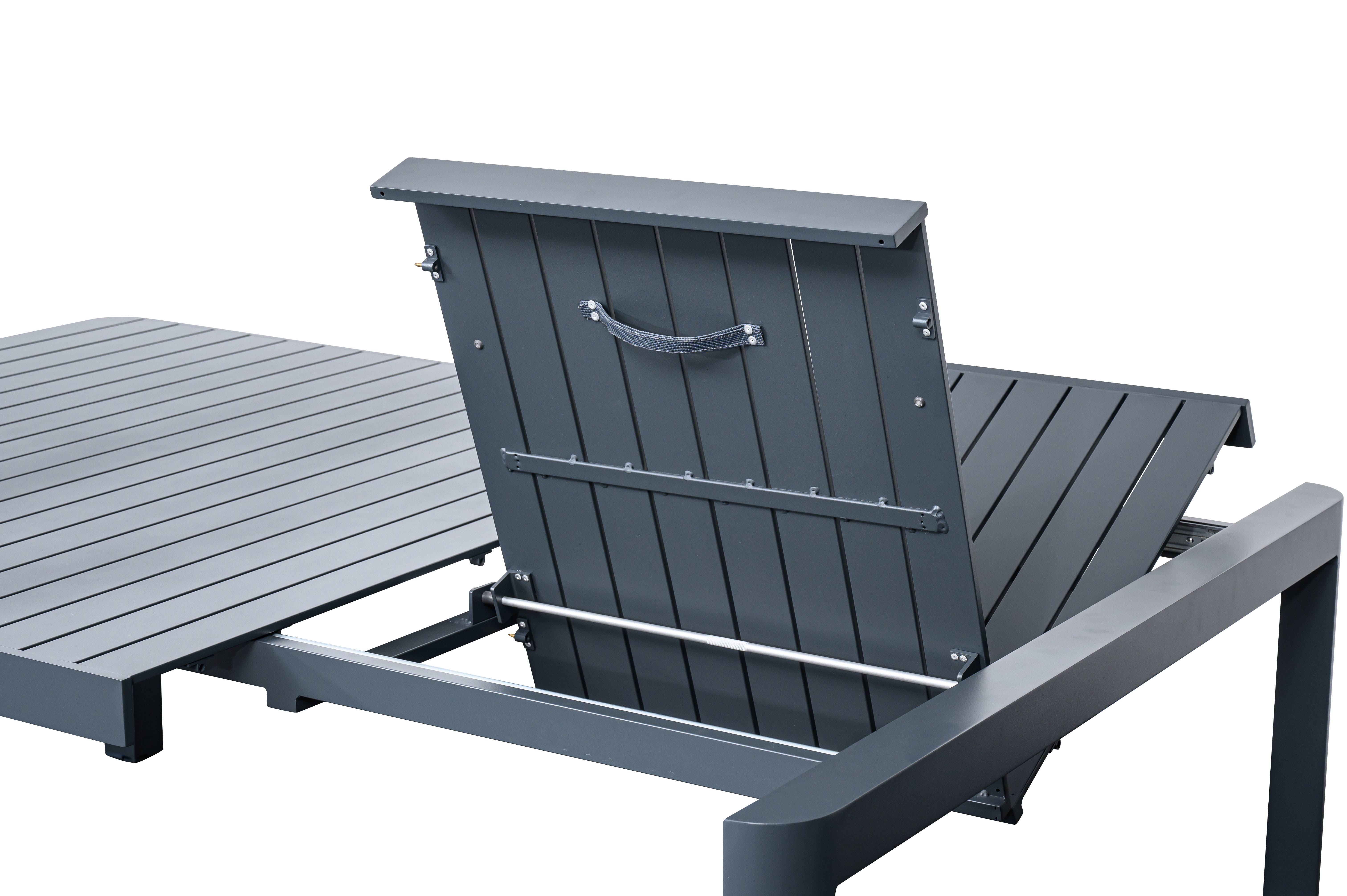 Ecloz - Table de jardin carrée extensible alu anthracite 6/8 personnes Eno - ECLOZ - Image 5