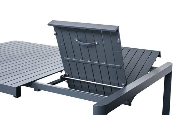 Ecloz - Table de jardin carrée extensible alu anthracite 6/8 personnes Eno - ECLOZ - Image 3
