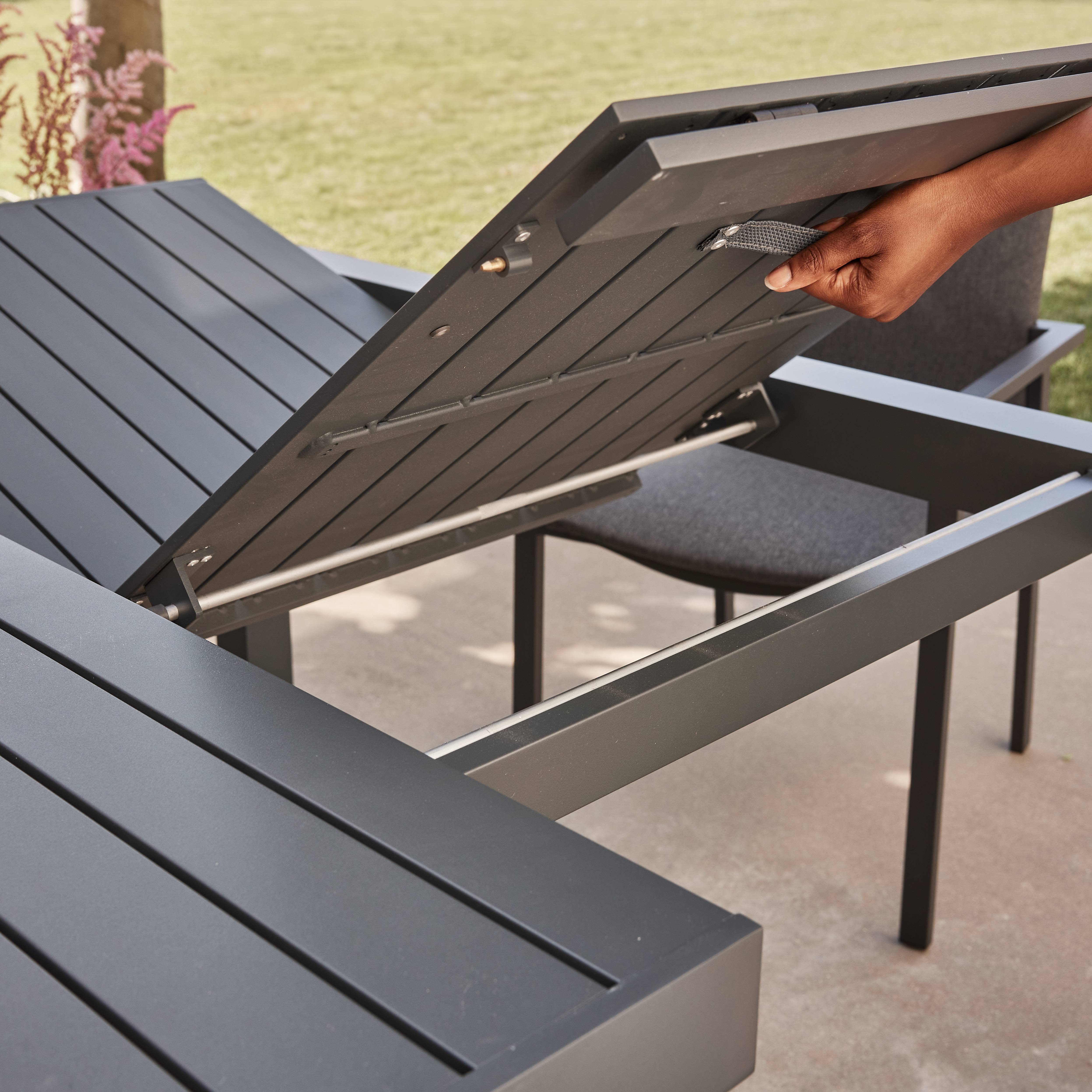 Ecloz - Table de jardin carrée extensible alu anthracite 6/8 personnes Eno - ECLOZ - Image 9