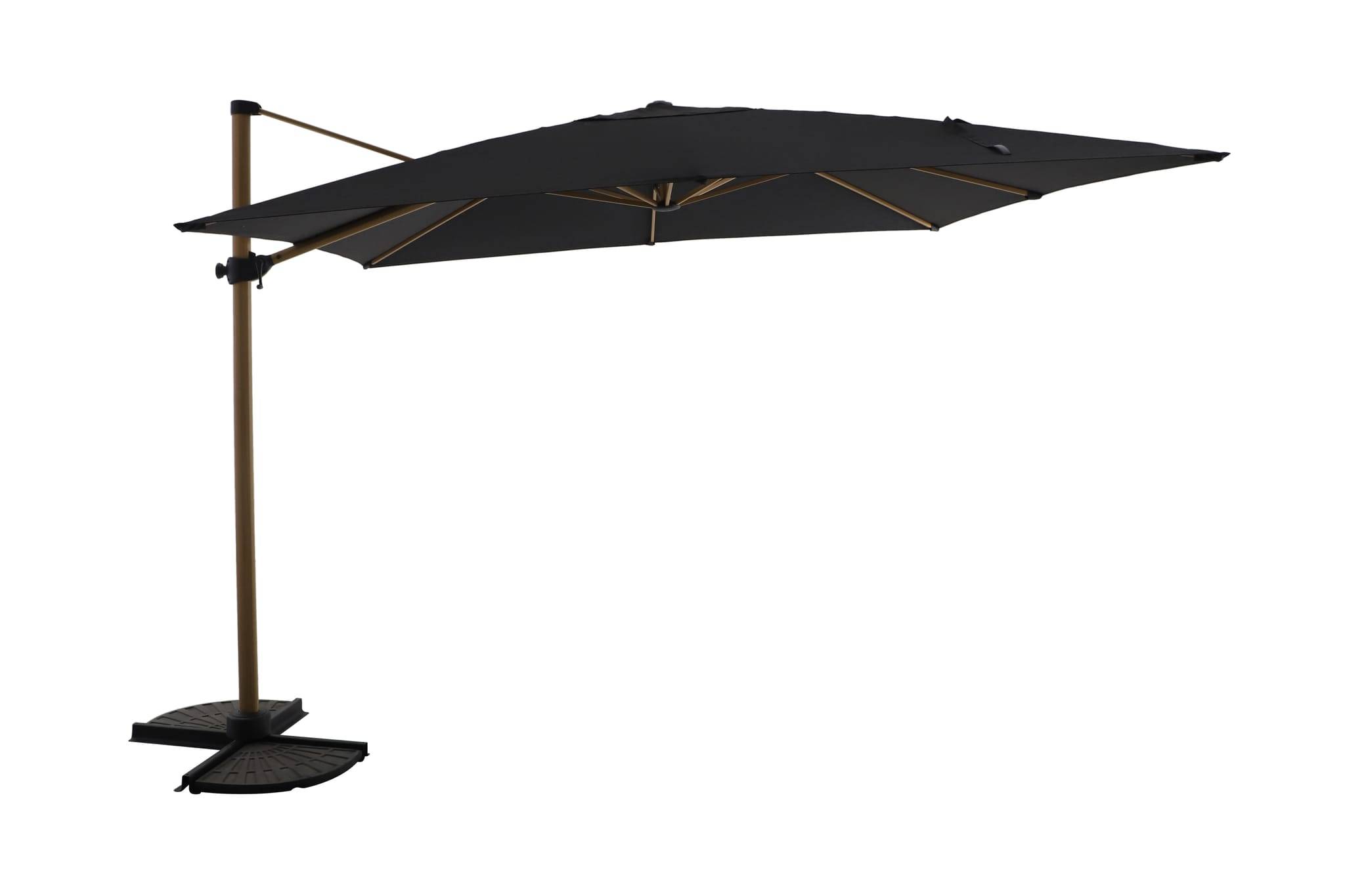 Ecloz - Parasol déporté inclinable carré effet bois gris chiné 3x3m Edgar ECLOZ