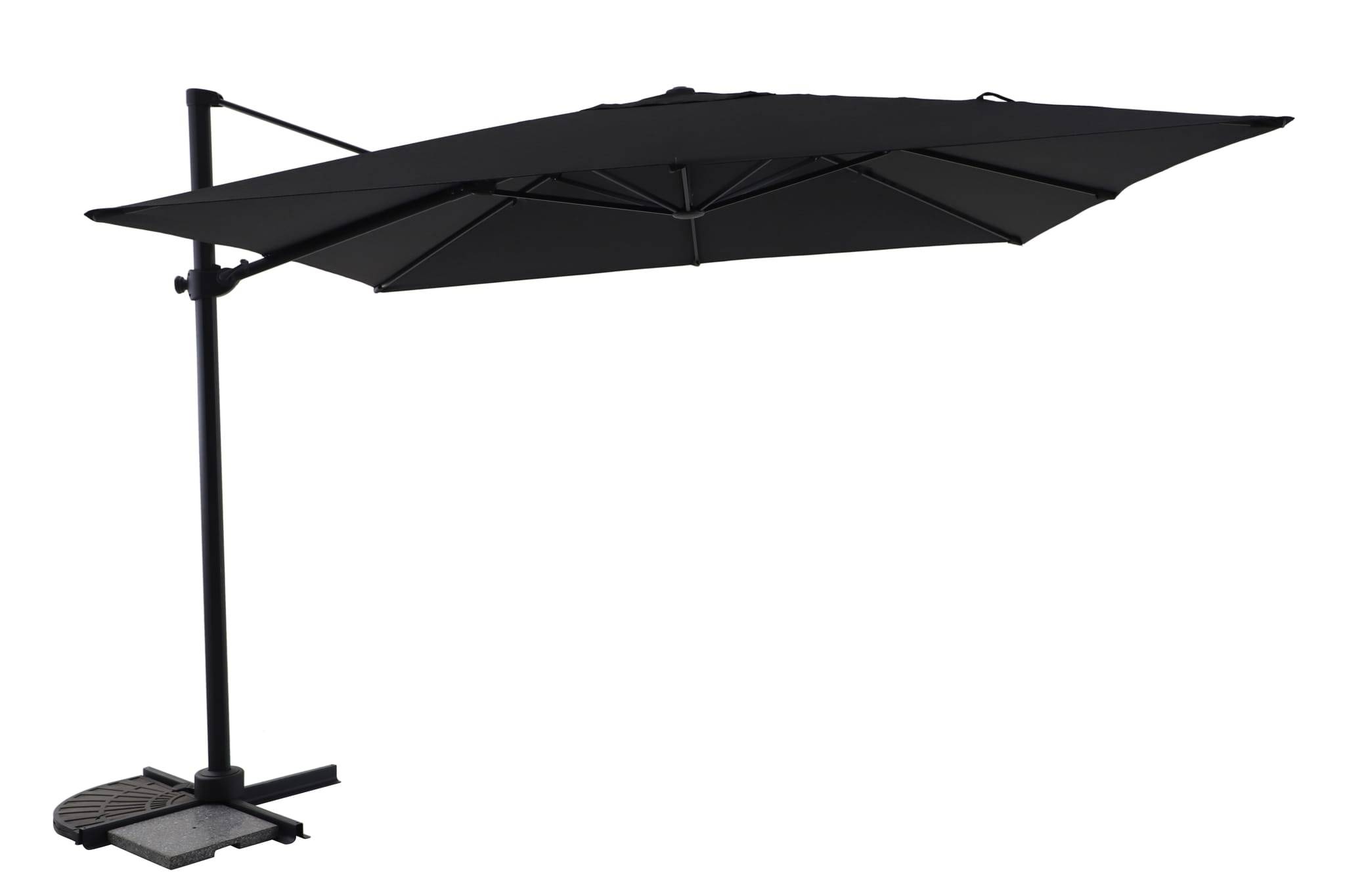 Ecloz - Parasol déporté inclinable carré gris chiné 3x3m Eren ECLOZ