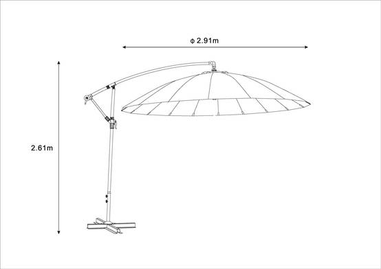 Ecloz - Parasol déporté pagode inclinable rond taupe Ø3m 210g/m² Efe ECLOZ - Image 5