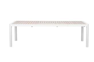Ecloz - Table de jardin rectangulaire extensible alu sable/bois 8/10 personnes Enes ECLOZ