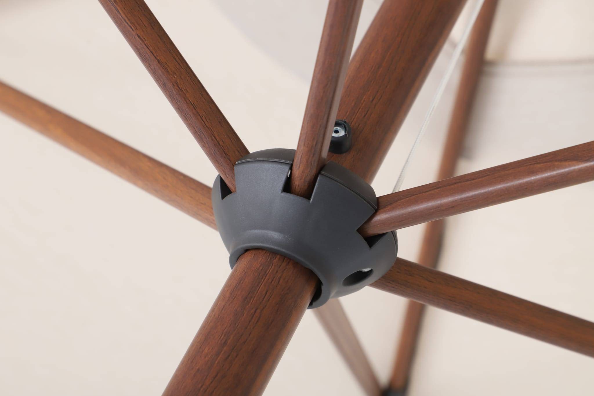 Ecloz - Parasol droit inclinable effet bois carré blanc 220g/m² Egée ECLOZ - Imagen 3