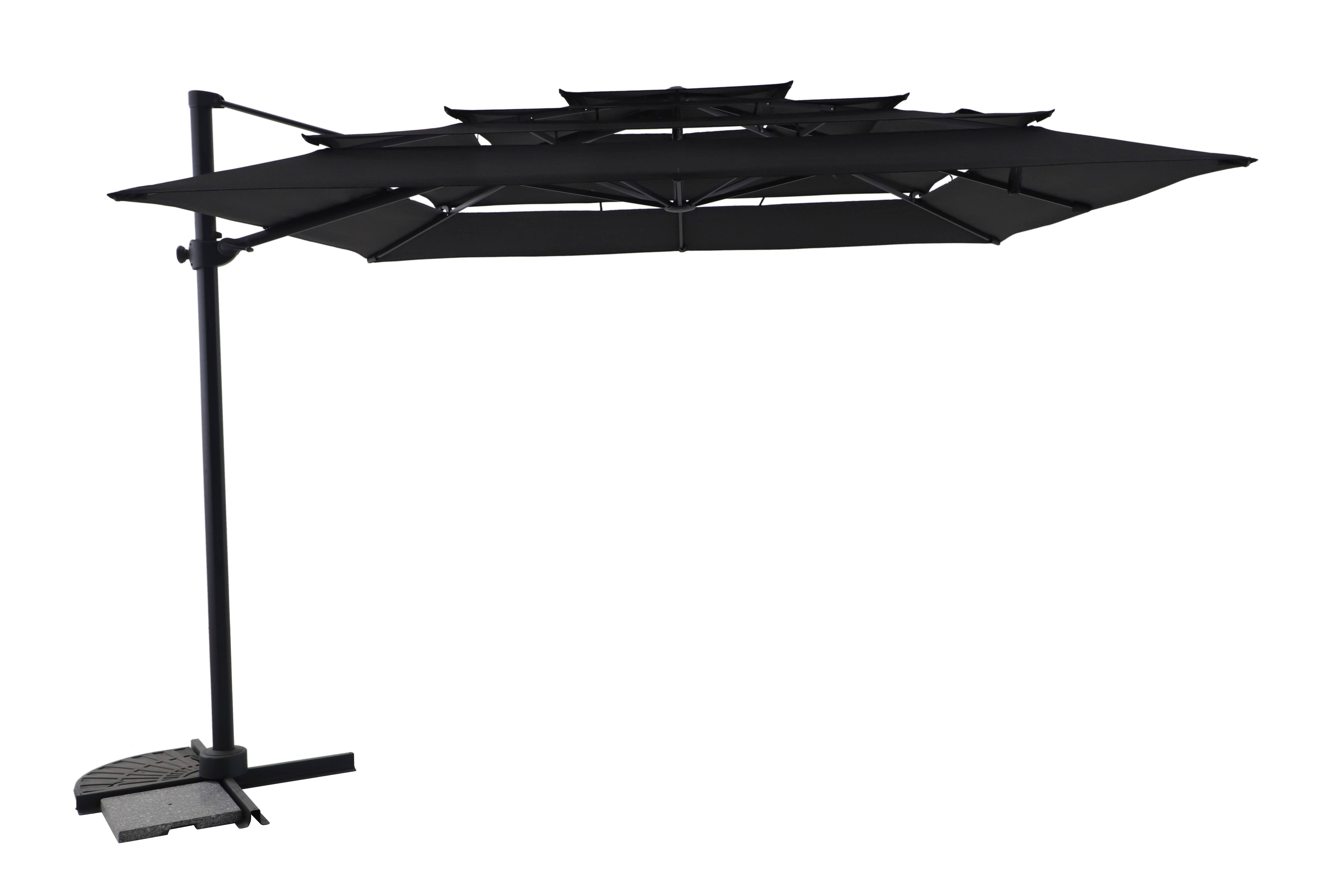 Ecloz - Parasol déporté grand vent carré gris chiné 3x3m 220g/m² Eole ECLOZ - Imagen 1