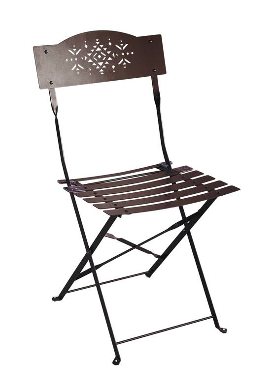 Ecloz - Salon de jardin pliable acier marron glacé 2 personnes Kuzko ECLOZ - Image 3