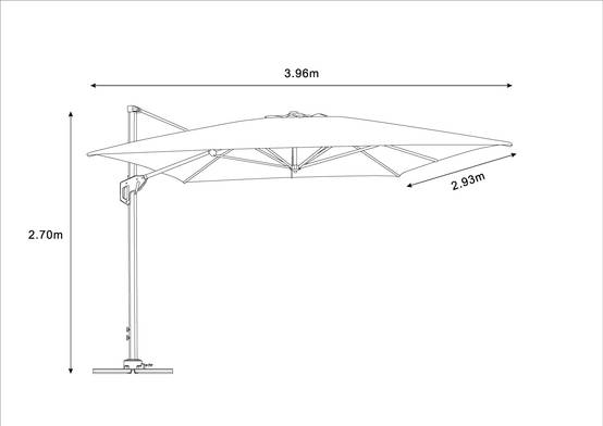 Ecloz - Parasol déport inclinable rectangle bleu 3x4m 210g/m² Ezio ECLOZ - Image 2