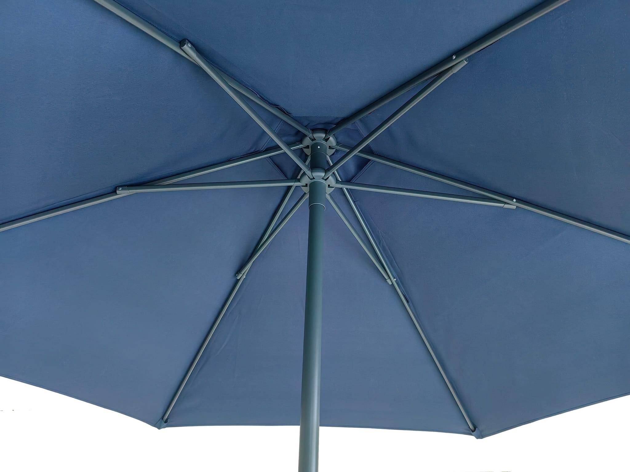 Ecloz - Parasol derecho inclinable redondo azul Ø2,6m 210g/m² Easy Push ECLOZ - Imagen 4