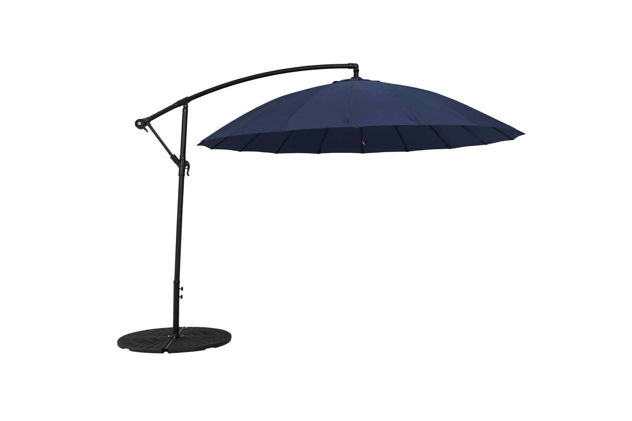 Ecloz - Parasol déporté pagode inclinable rond bleu Ø3m 210g/m² Efe ECLOZ