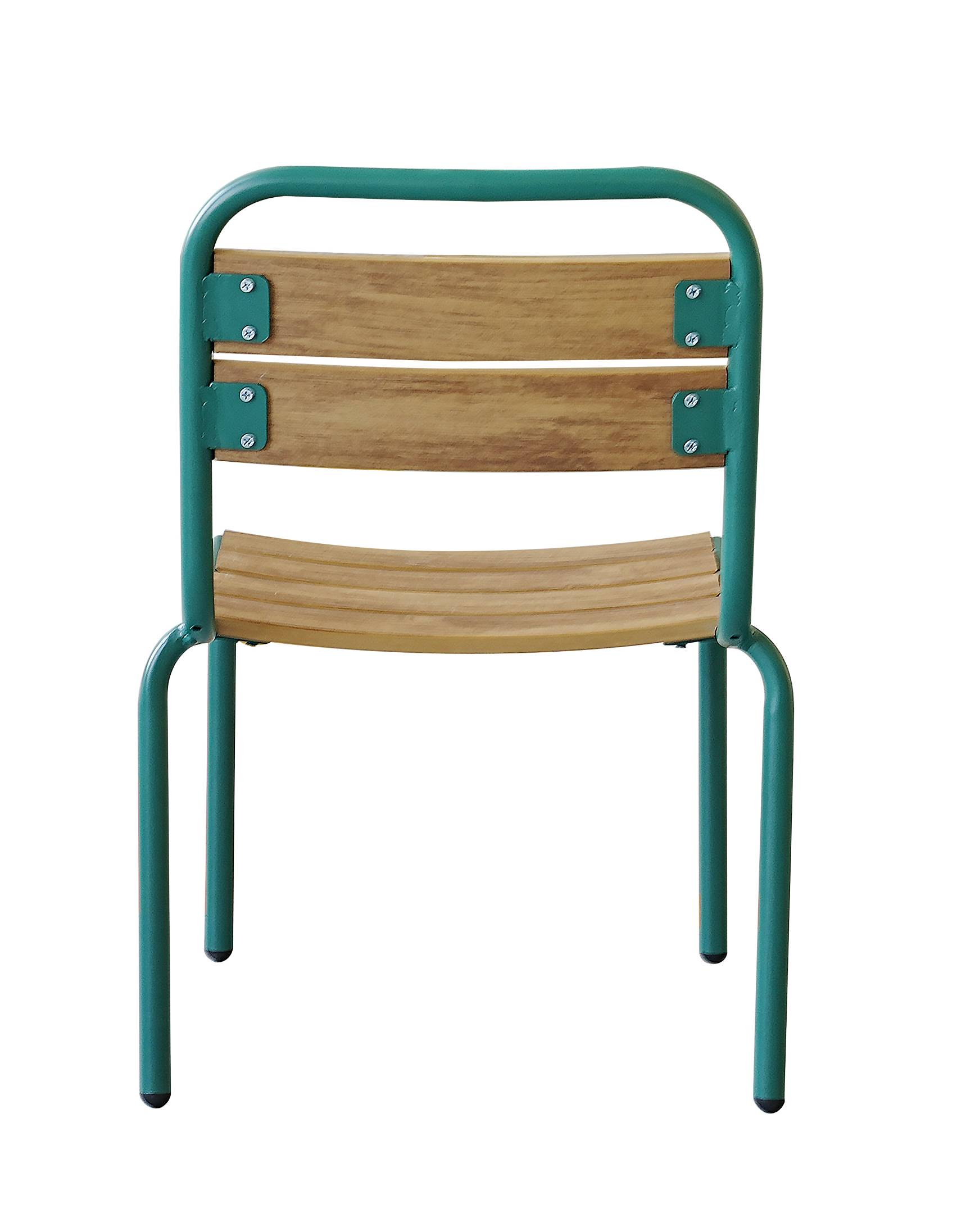 Ecloz - Chaise de jardin acier bois vert Elion ECLOZ - Image 3