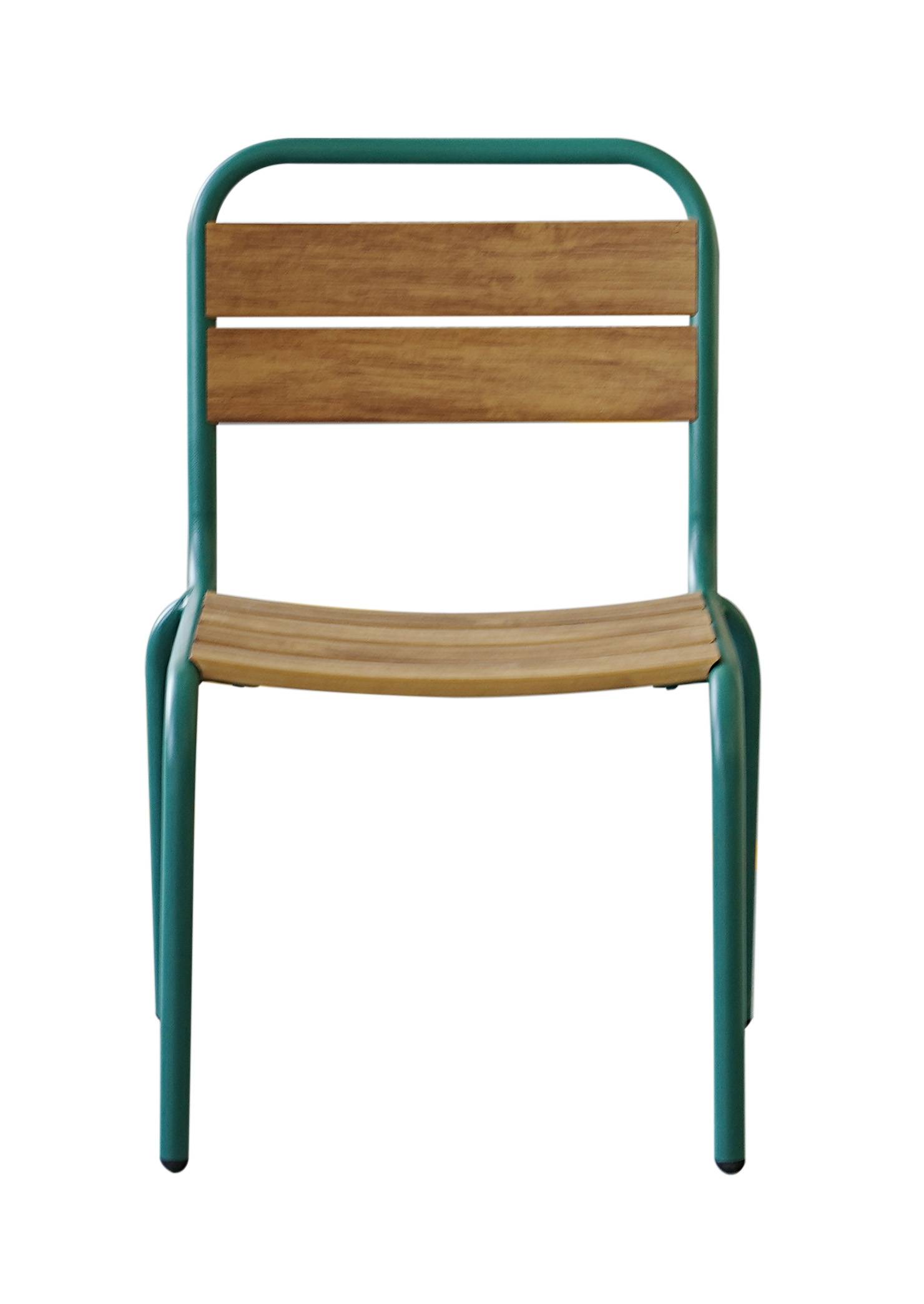 Ecloz - Chaise de jardin acier bois vert Elion ECLOZ - Image 2
