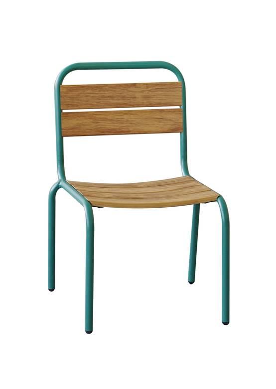 Ecloz - Chaise de jardin acier bois vert Elion ECLOZ - Image 1