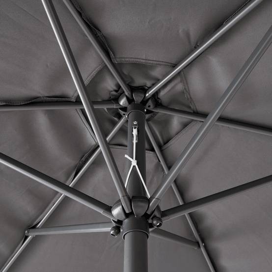 Ecloz - Parasol droit inclinable rond gris Ø3m 210g/m² Evan ECLOZ - Image 3